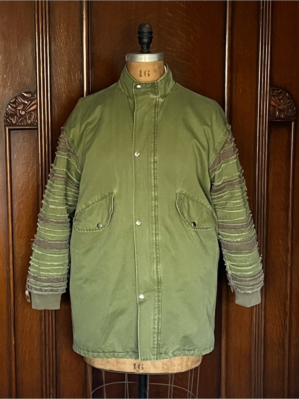 UNIF Olive Green Streetwear Unisex Military-Inspired Jacket